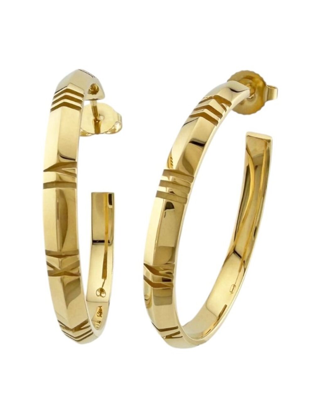 Tiffany & Co Atlas Hoop Earrings 18k Yellow Gold